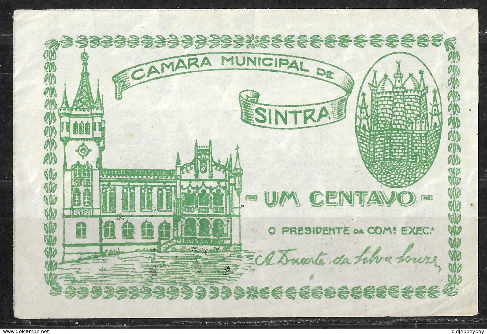 SINTRA - CÉDULA De 1 CENTAVO - ND - PORTUGAL - EMERGENCY PAPER MONEY - NOTGELD - Portugal