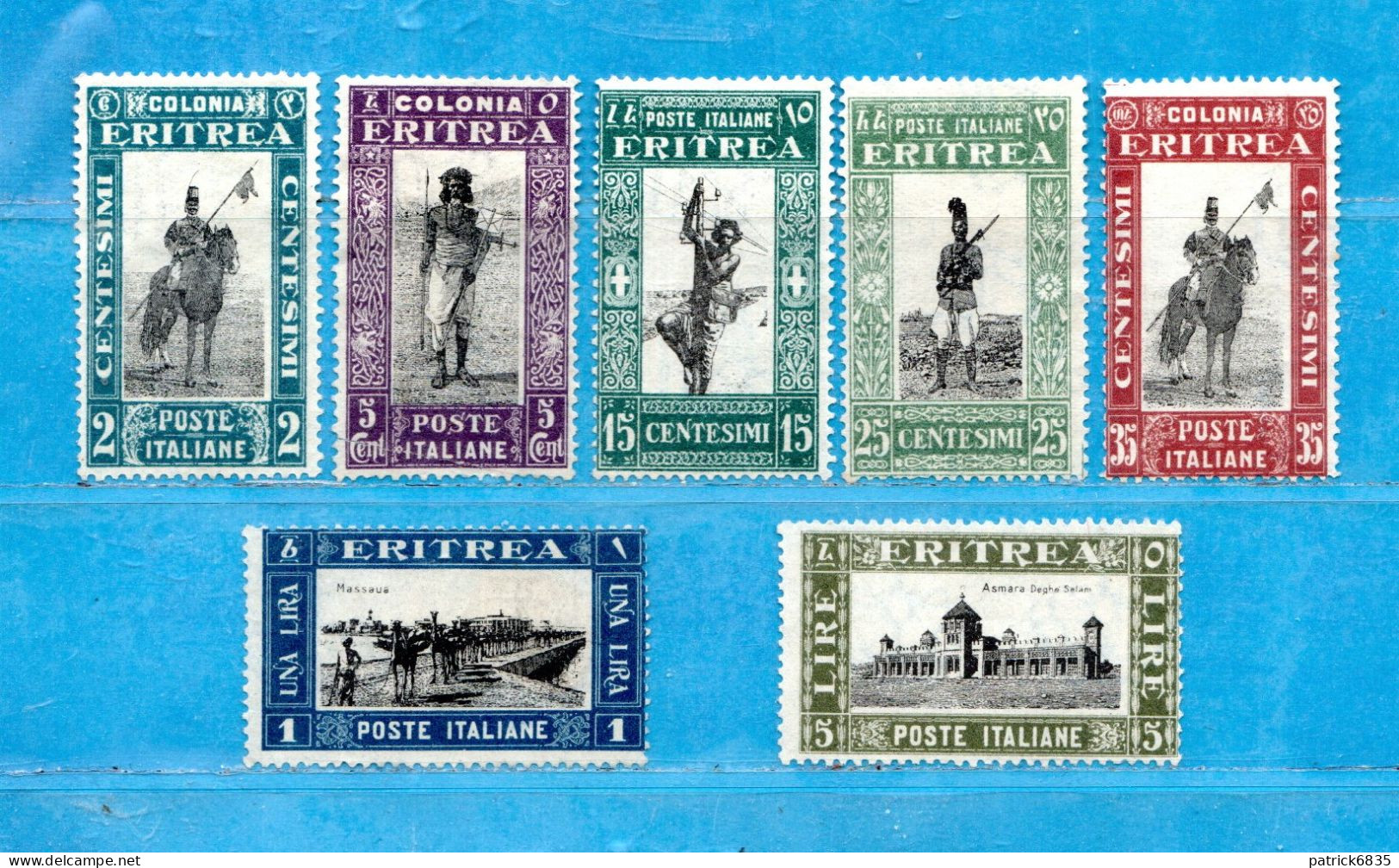 (Us8) ERITREA * 1930 - PITTORICA.  Sass. 155-156-158-159-160-161-163. MH. Senza GOMMA  Come Scansione. - Eritrée