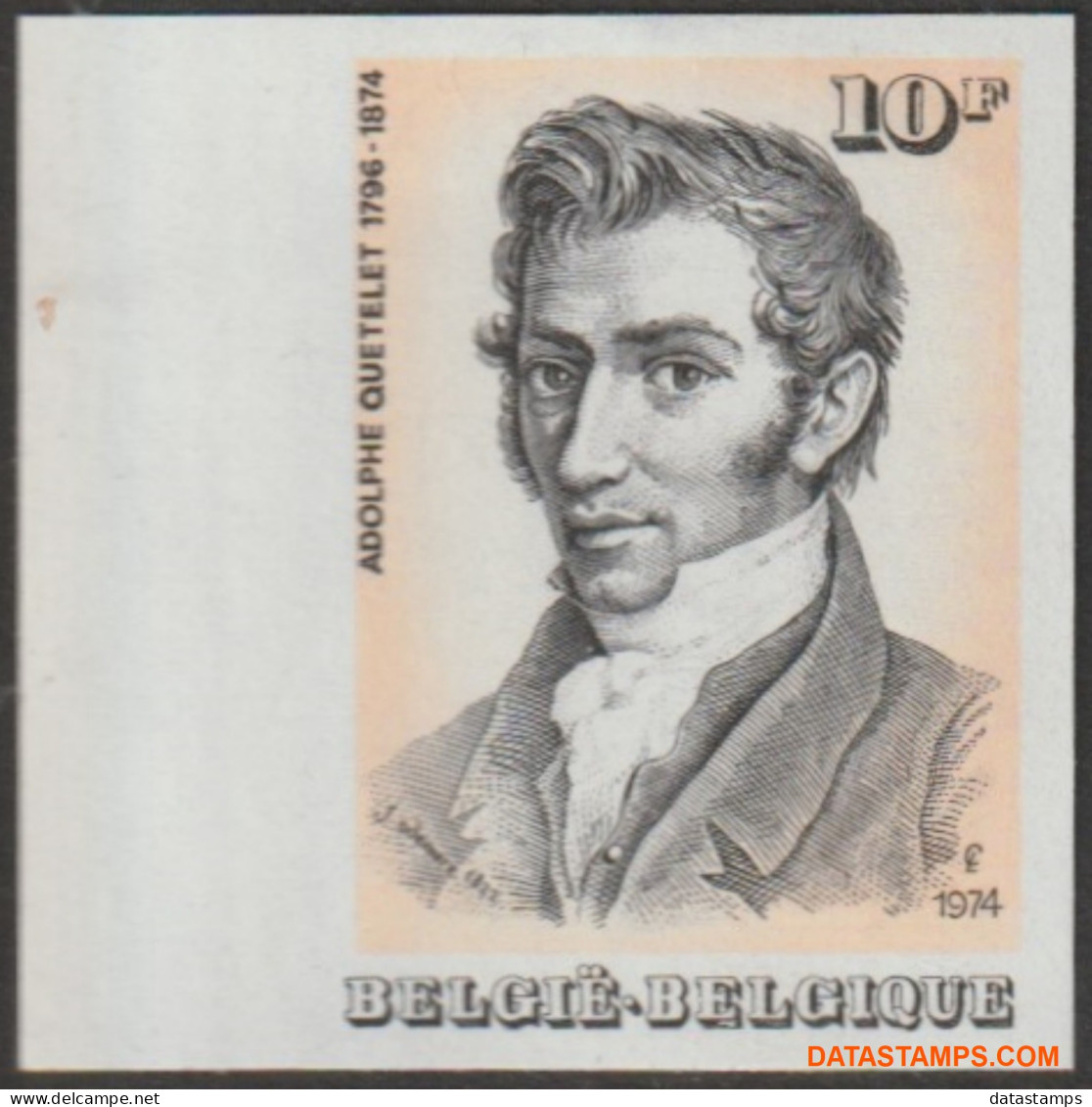 België 1974 - Mi:1794, Yv:1738, OBP:1742, Stamp - □ - Adolphe Quetelet  - 1961-1980