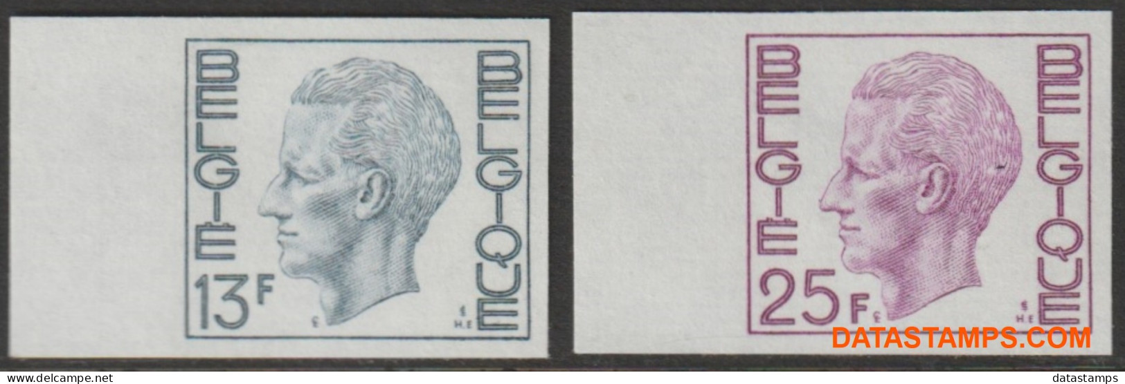 België 1975 - Mi:1804 Y + 1806 Y, Yv:1747+1749, OBP:1747/1748, Stamp - □ - Koning Boudewijn  - 1961-1980