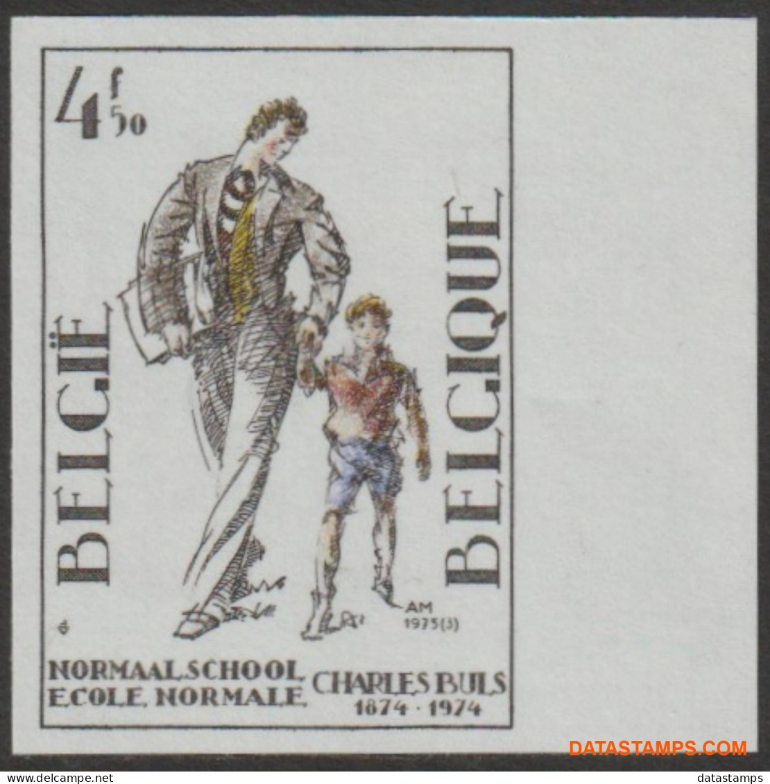 België 1975 - Mi:1807, Yv:1751, OBP:1752, Stamp - □ - Normaalschool  - 1961-1980