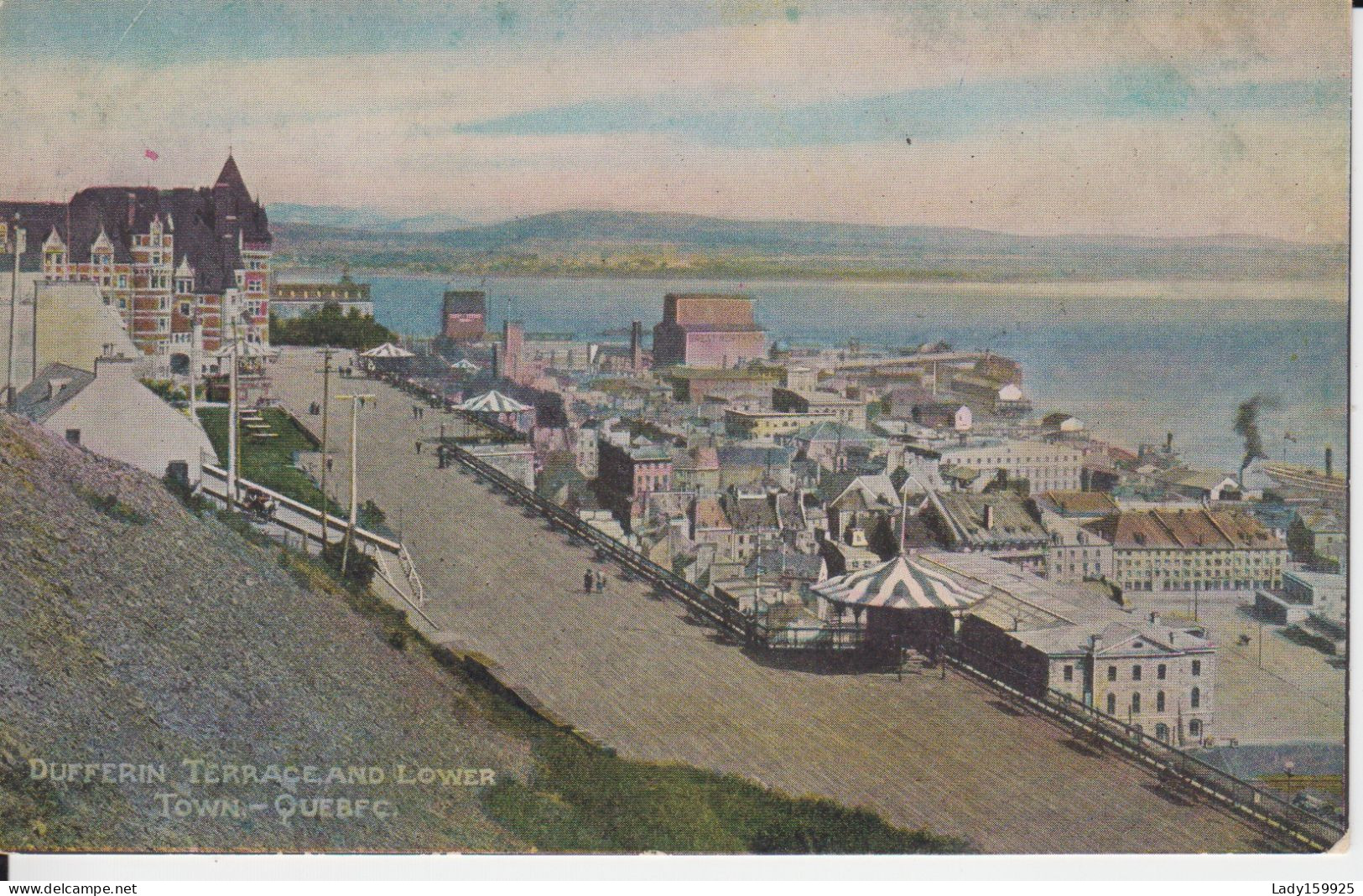 Dufferin Terrace And Lower Town Quebec City Québec Canada Vue De La Base Ville Ptit Champlain, Port Elevateur Grains Ani - Québec - Château Frontenac