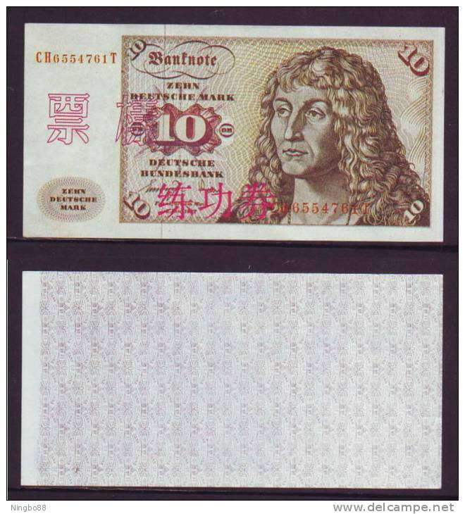 China BOC (bank Of China) Training/test Banknote,Germany A Series 10 DM Deutsche Mark Note Specimen Overprint - [17] Vals & Specimens