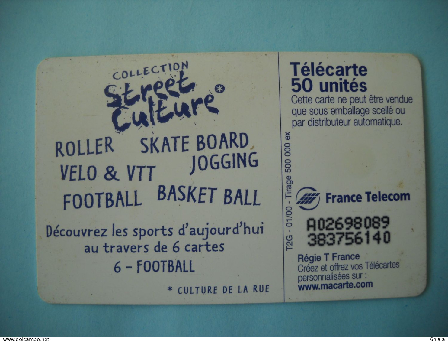 7606 Télécarte  Collection Street Culture  Foot Football  N° 6  ( 2 Scans ) 50 U - Sport