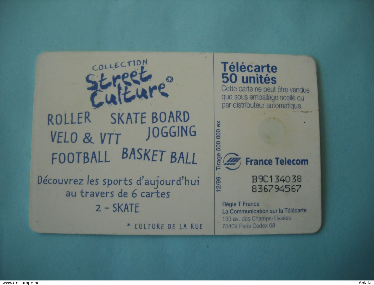 7603 Télécarte  Collection Street Culture  SKATE BOARD  N° 2 ( 2 Scans ) 50 U - Sport