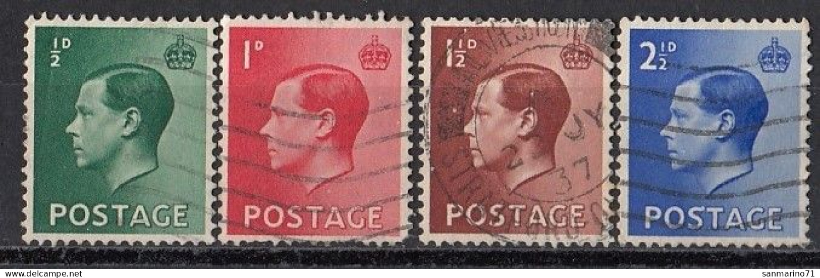 GREAT BRITAIN 193-196,used,falc Hinged - Usados