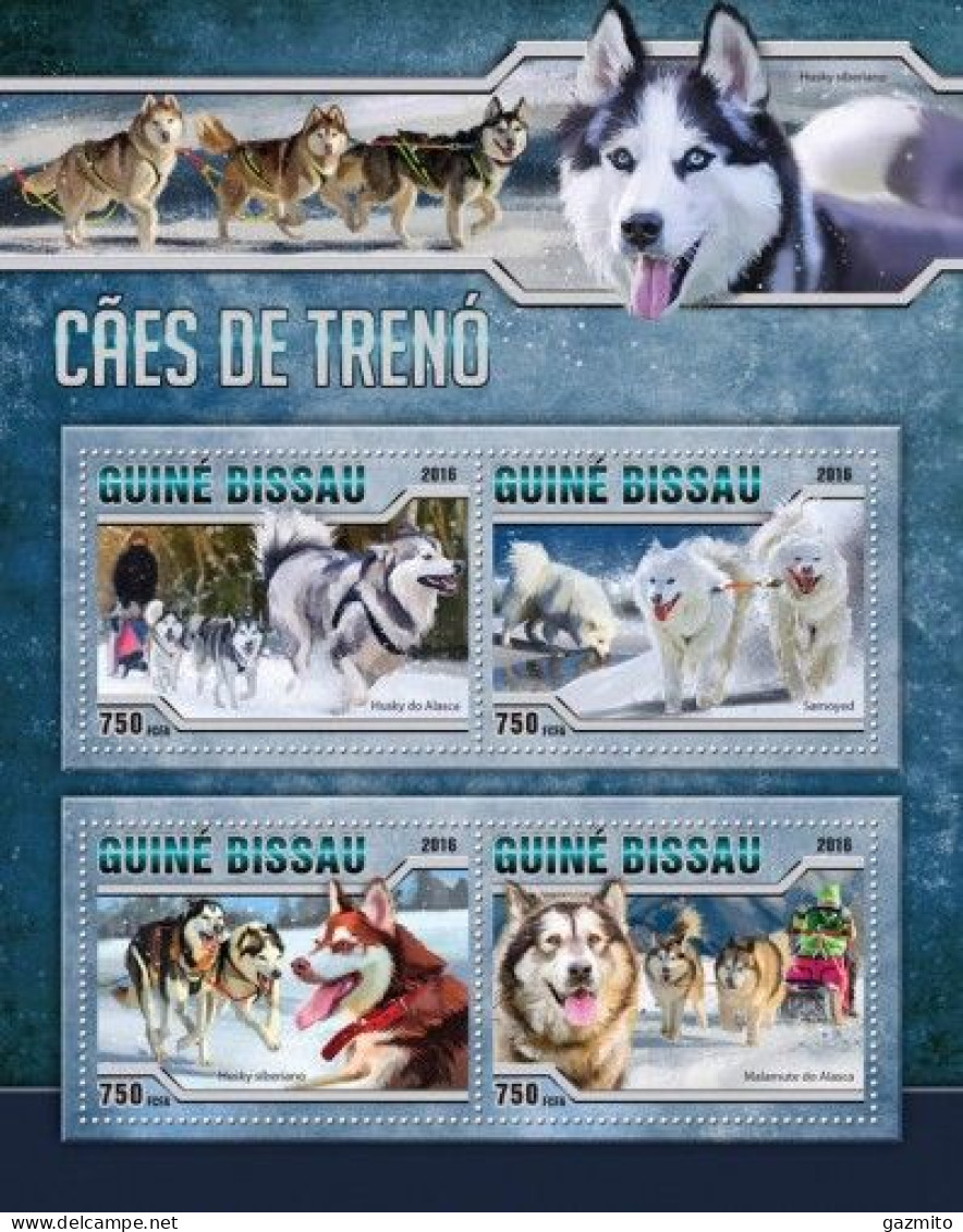 Guinea Bissau 2016, Animals, Sledge Dogs, 4val In BF - Arctic Wildlife