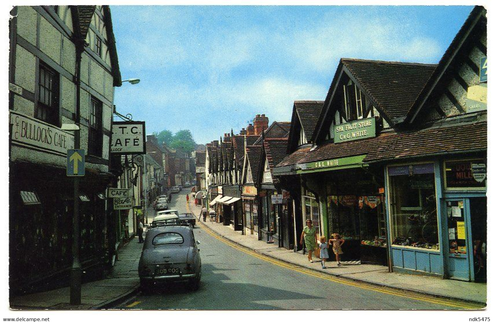 DROITWICH : HIGH STREET (BULLOCK'S CAFE, SPA FRUIT STORE, WHITE) - Bromsgrove