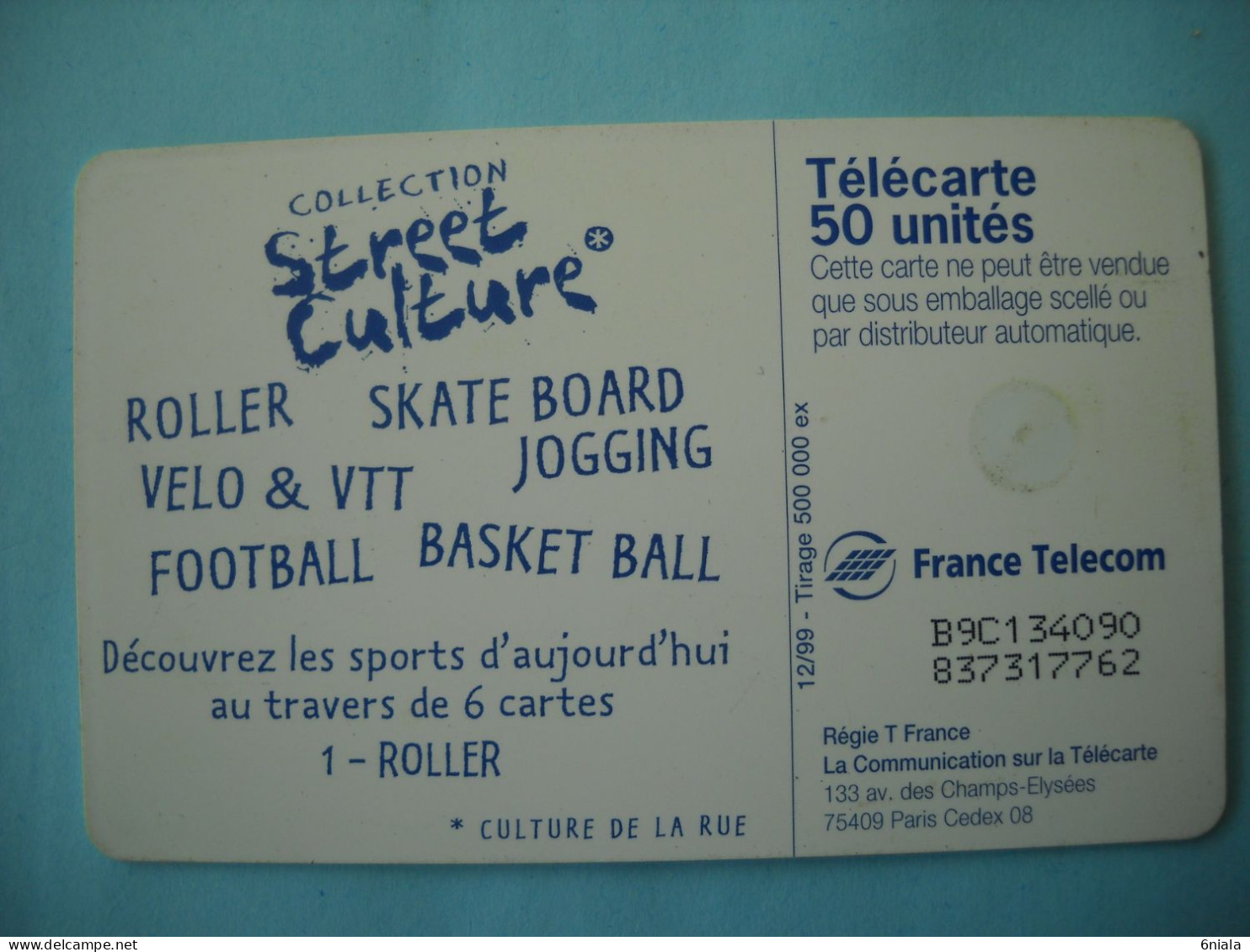 7611 Télécarte  Collection Street Culture ROLLER   N° 1  SPORT ( 2 Scans ) 50 U   500 000 Ex - Deportes