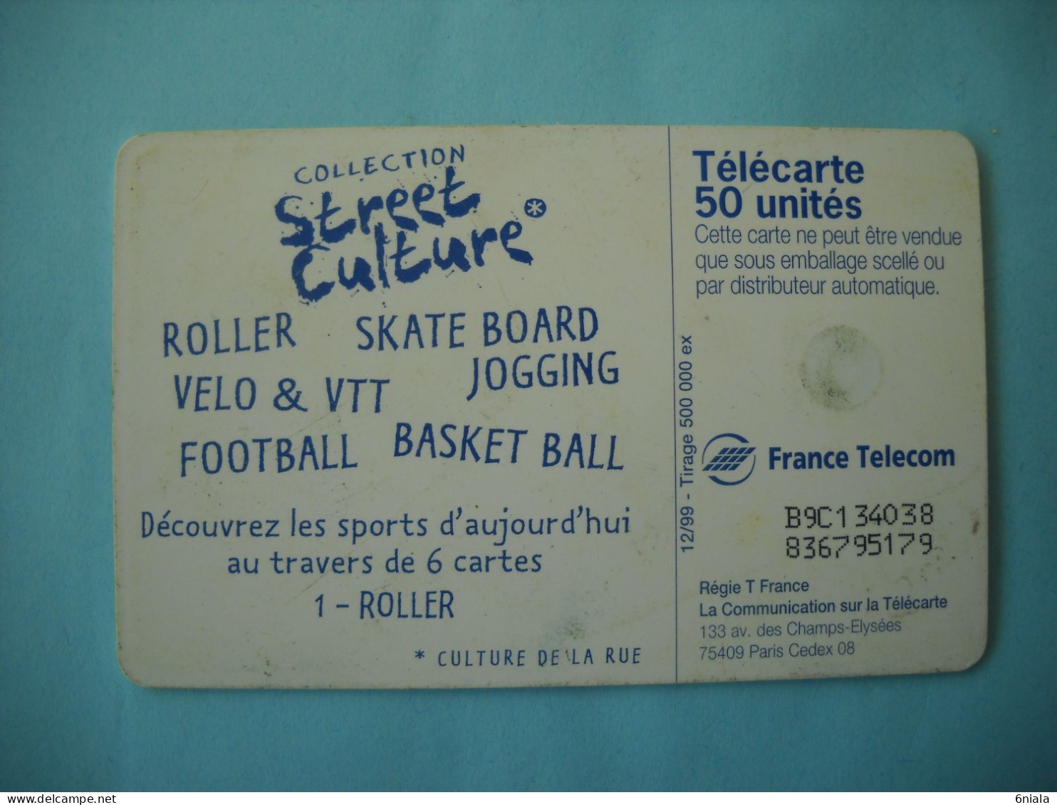 7612 Télécarte  Collection Street Culture ROLLER   N° 1  SPORT ( 2 Scans ) 50 U   500 000 Ex - Deportes