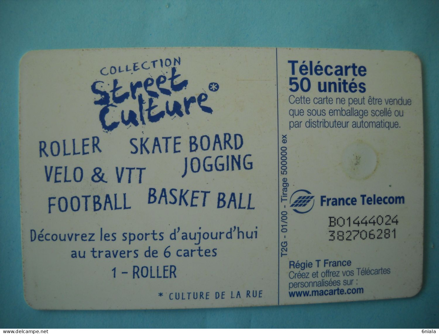 7613 Télécarte  Collection Street Culture ROLLER   N° 1  SPORT ( 2 Scans ) 50 U   500 000 Ex - Sport