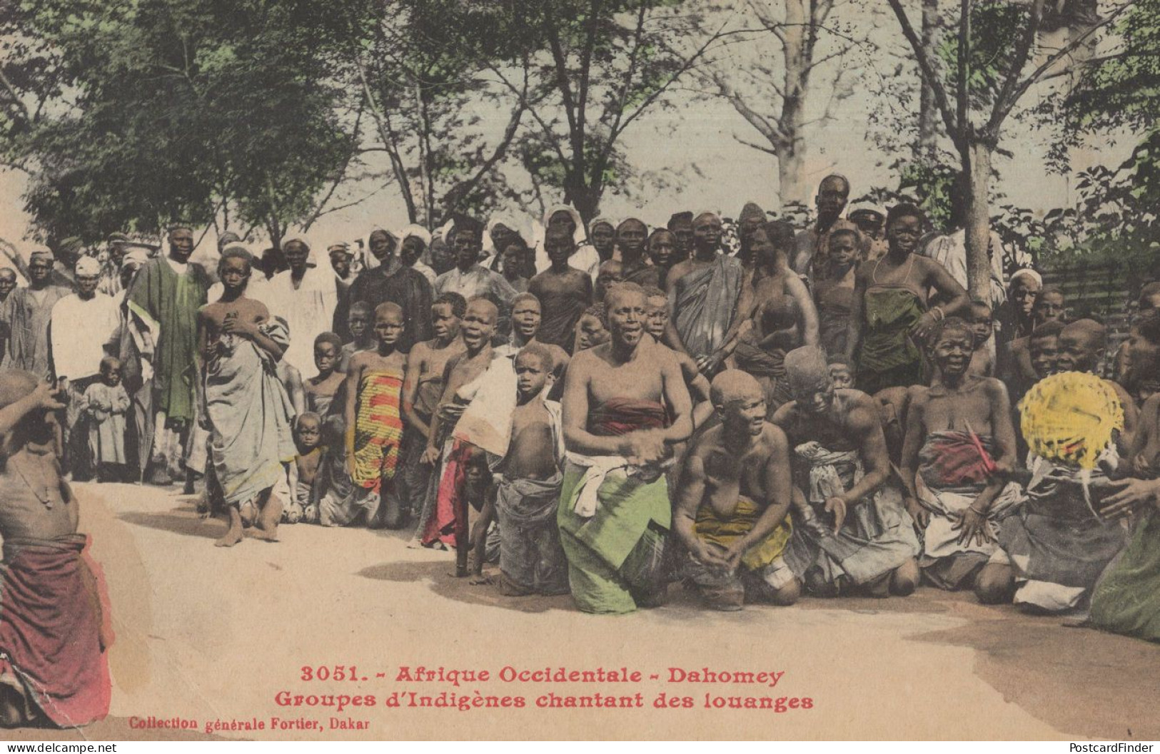 Dahomey Africa Tribe African Family Group Singing Praise Old Postcard - Non Classés