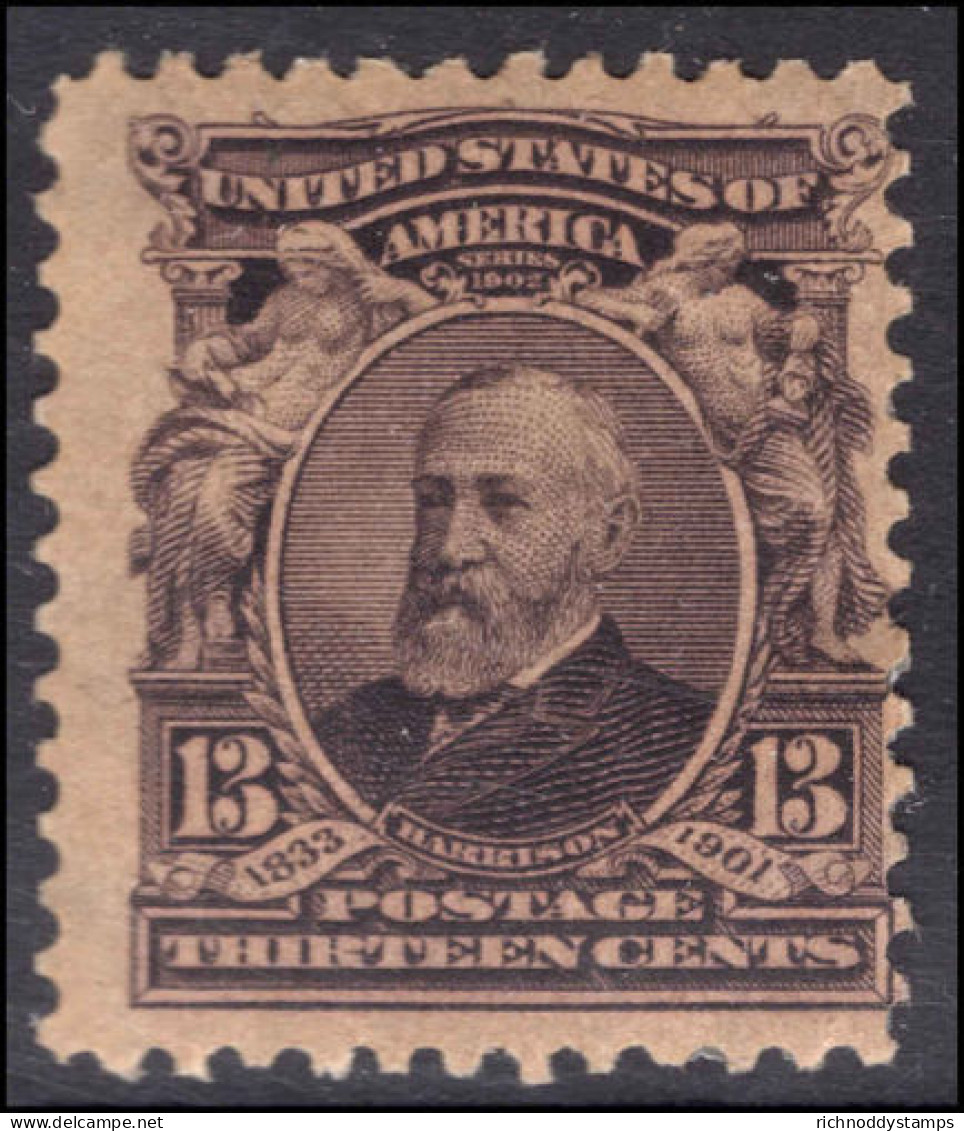 USA 1902-08 13c Harrison Fine Mounted Mint. - Neufs