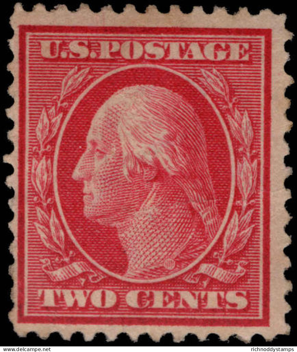 USA 1908-10 2c Carmine Regummed. - Neufs