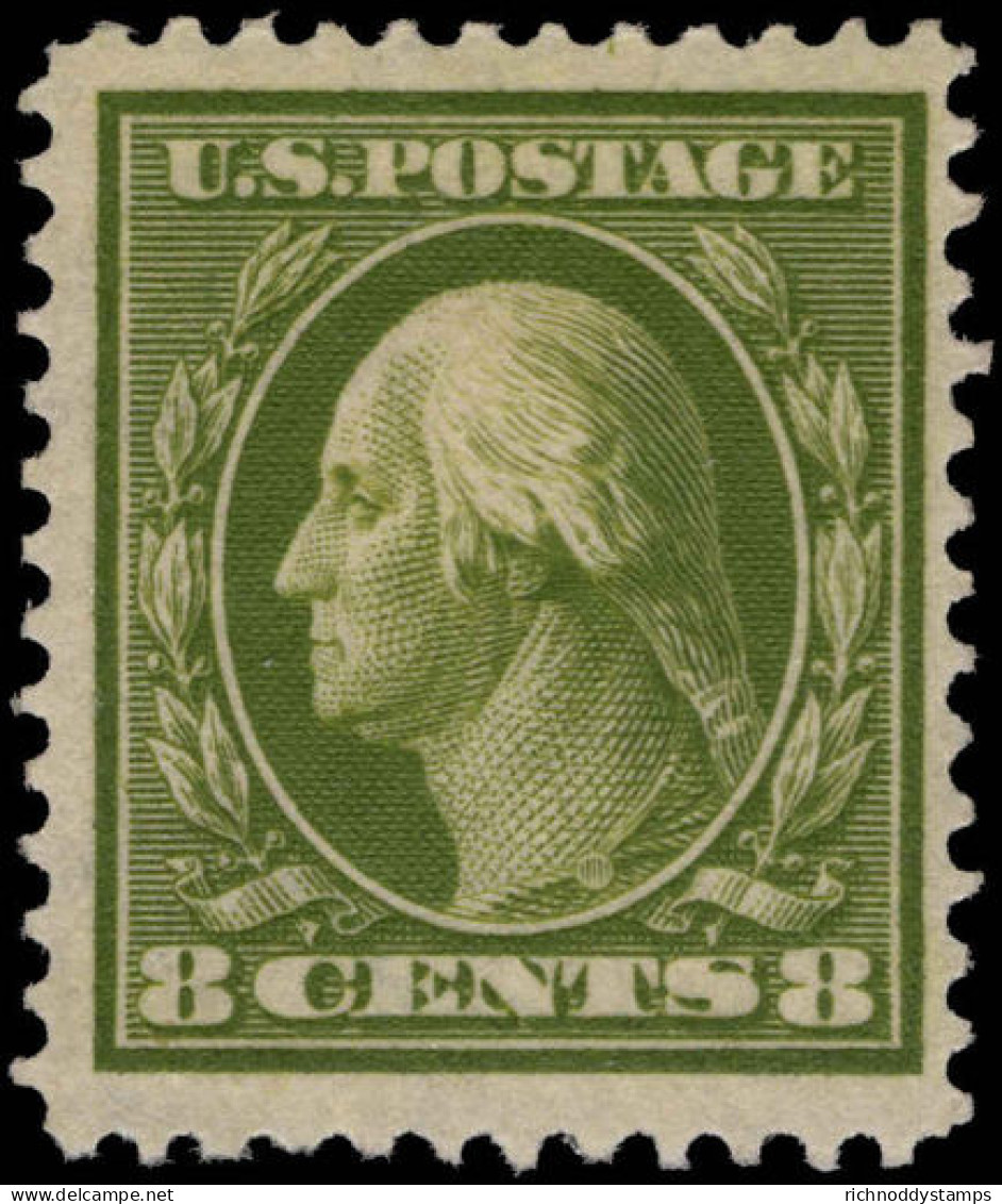 USA 1908-10 8c Olive-green Lightly Mounted Mint. - Unused Stamps