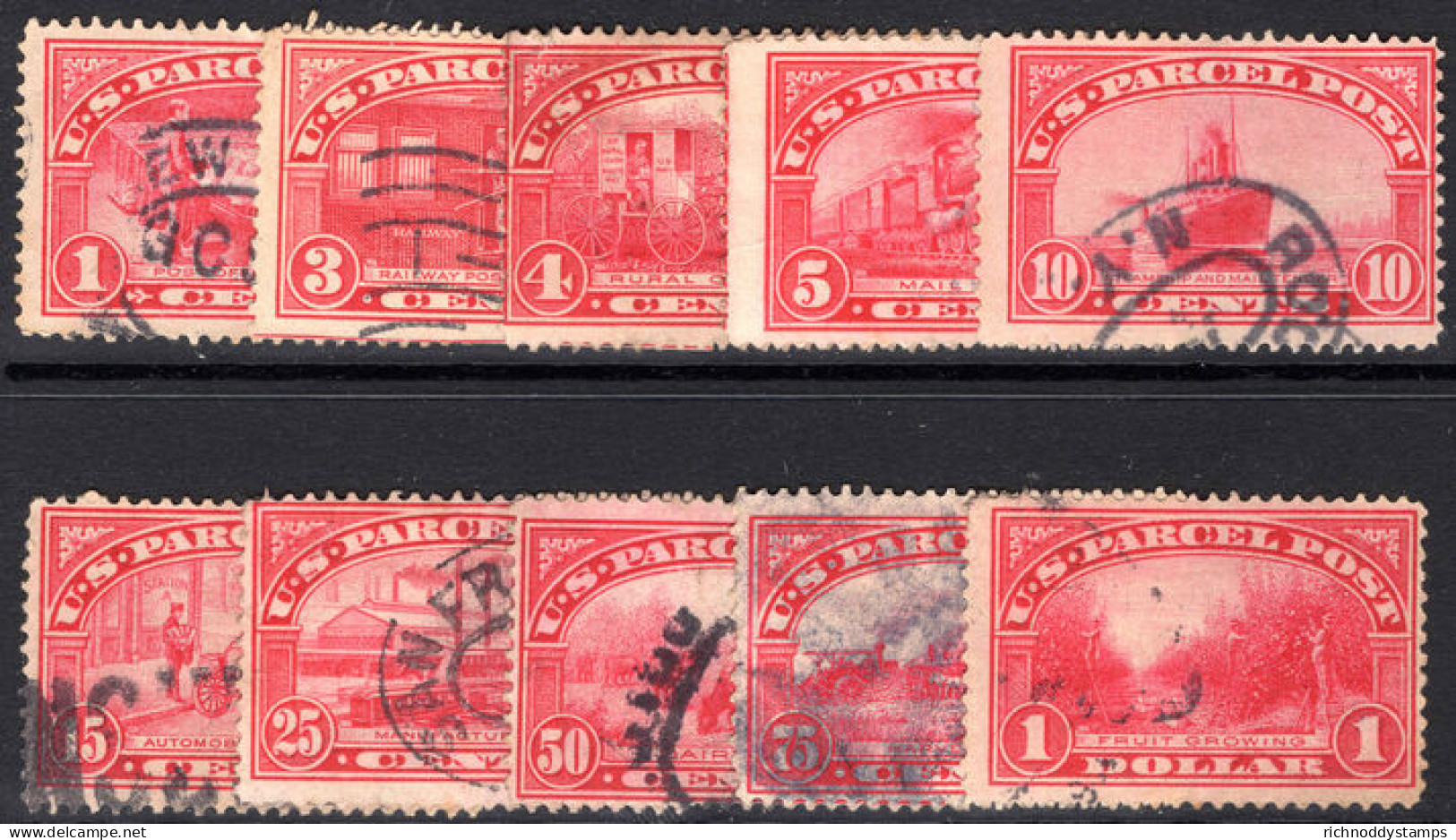 USA 1912-12 Parcel Post Part Set Fine Used. - Paketmarken