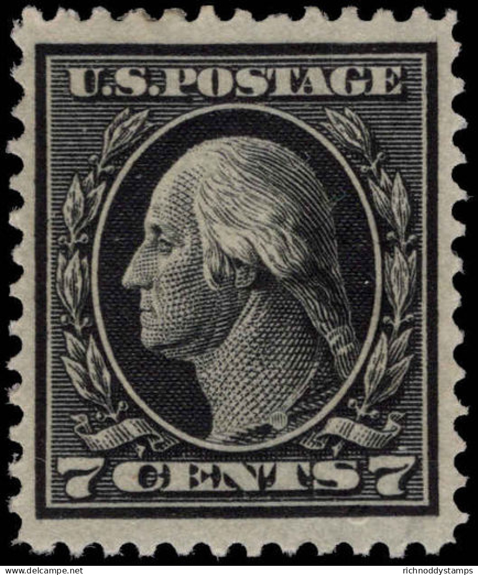 USA 1912-14 7c Black Perf 12 Single Line Wmk Fine Lightly Mounted Mint. - Unused Stamps