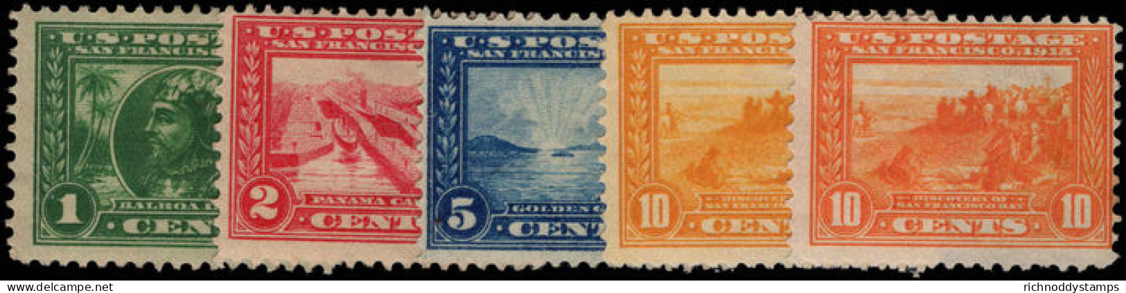 USA 1913 Panama-Pacific Exposition Perf 12 Set Mounted Mint. - Unused Stamps