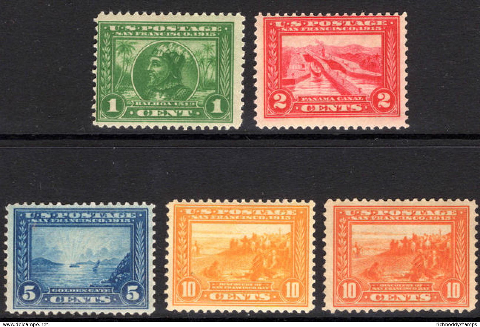 USA 1913 Panama-Pacific Exposition Perf 12 Set Unmounted Mint. - Unused Stamps