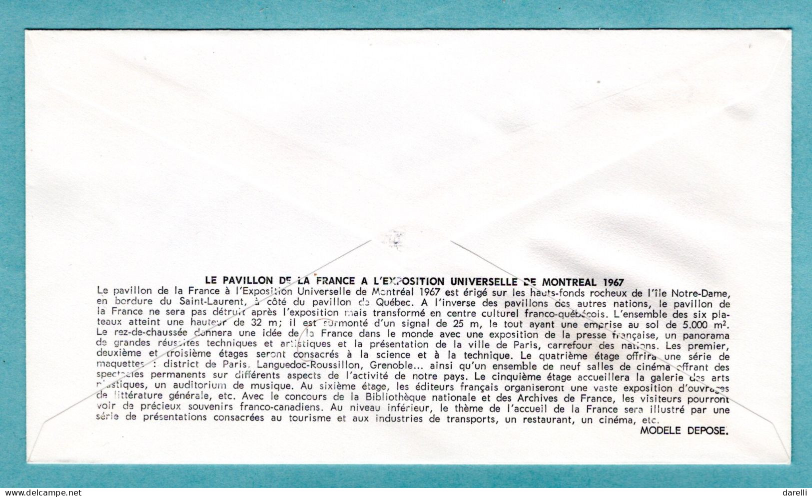 FDC France 1967 - Le Pavillon De France à L'exposition Universelle De Montréal - YT 1519 - Paris - 1967 – Montreal (Canada)
