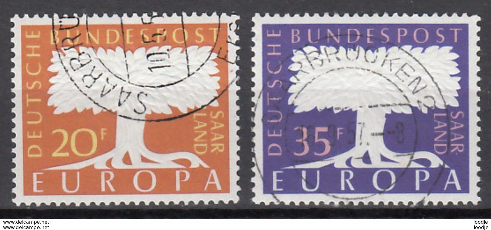 Saarland Europa Cept 1957 Gestempeld - 1957