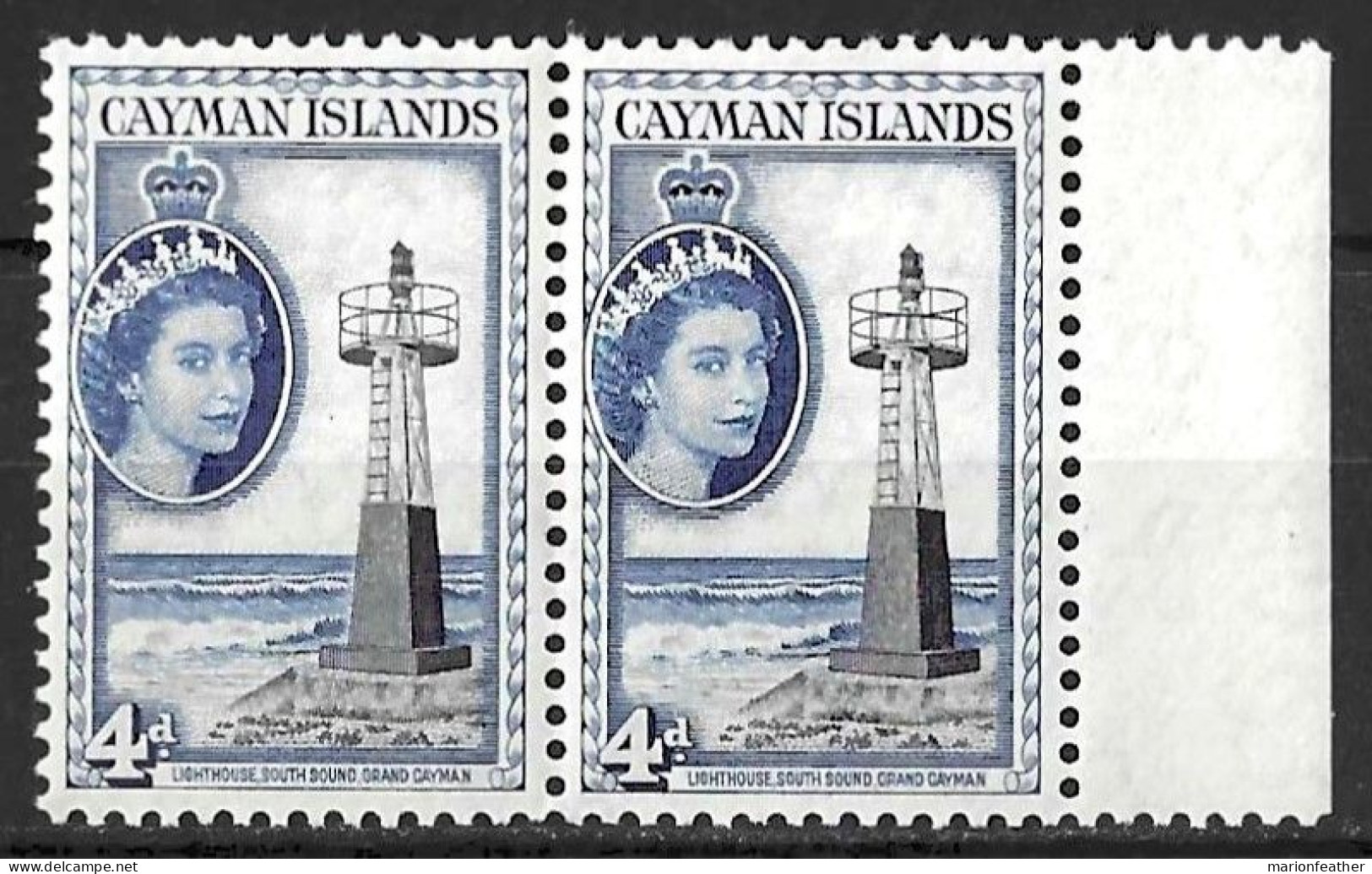 CAYMAN Is...QUEEN ELIZABETH II...(1952-22..)...."1953..".....4d X PAIR......SG155......MNH... - Cayman Islands