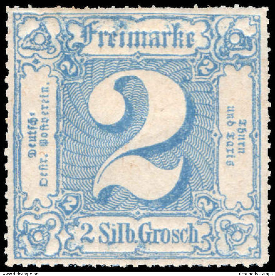 Thurn & Taxis Northern District 1866-67 2sgr Blue Rouletted In Colour Lightly Mounted Mint. - Nuevos