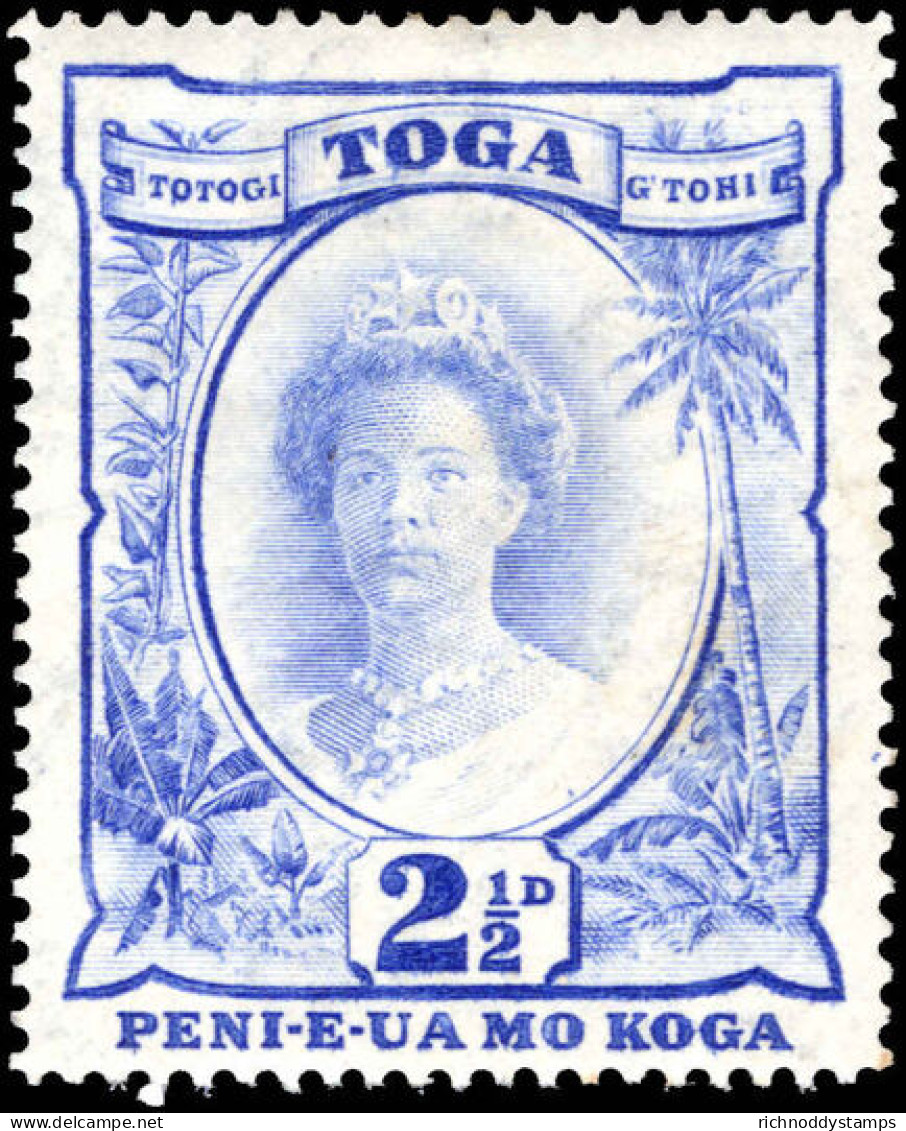 Tonga 1942-49 2&#189;d Bright Ultramarine Lightly Mounted Mint. - Tonga (...-1970)