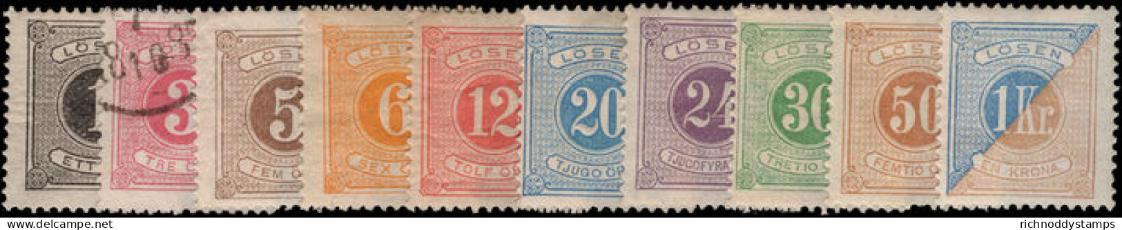 Sweden 1874-89 Perf 13 Set Fine Lightly Mounted Mint (3  Fine Used). - Ongebruikt