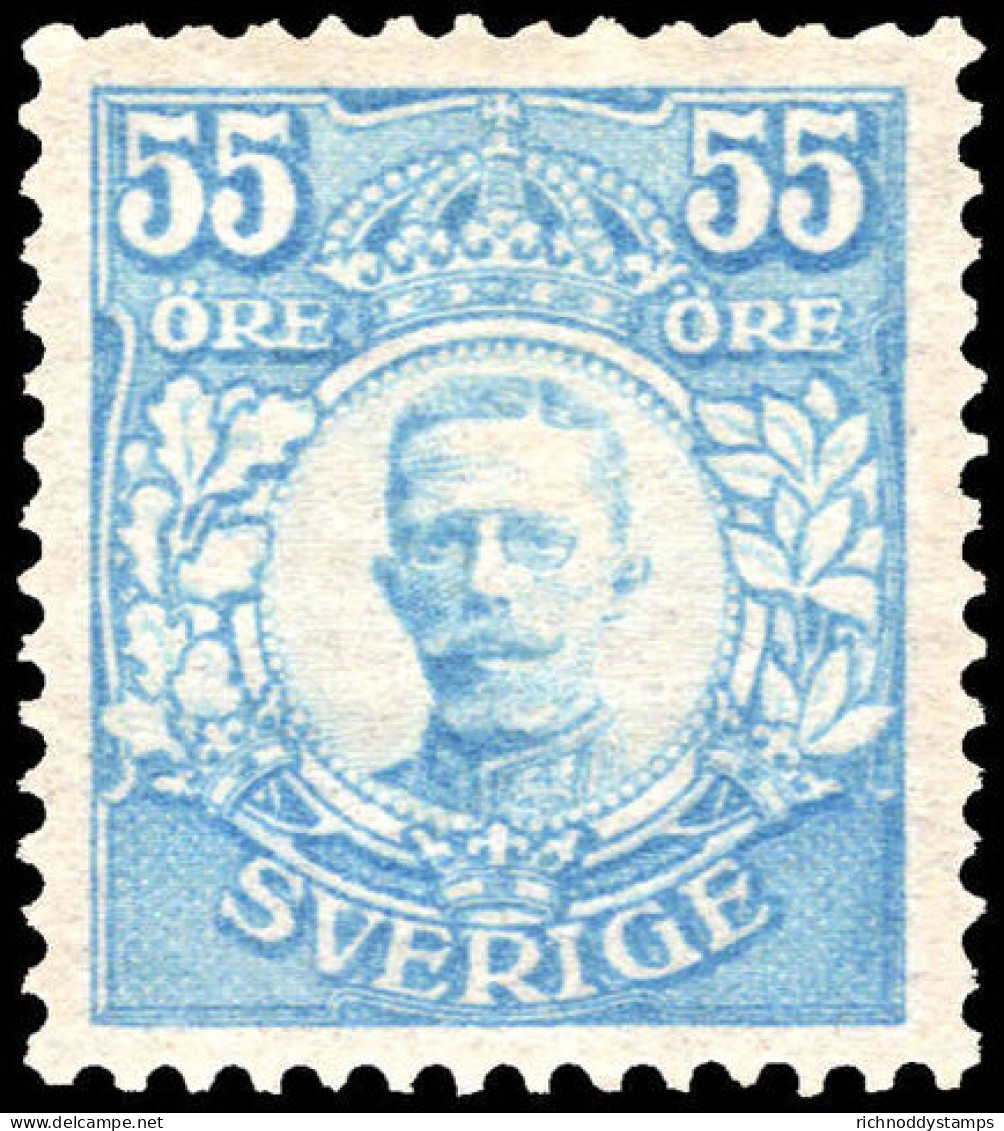 Sweden 1910-19 55&oslash; Light Blue Varnamo Very Fine And Clean Lightly Mounted Mint With Nielsen Certificate. - Unused Stamps