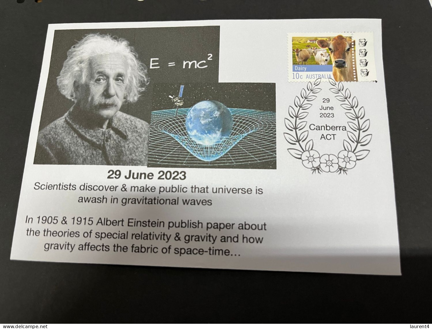 (1 S 7) 29th June 2023 - Univers Is Awash In Gravitational Waves (A. Einstein 1905&1915 Theory) With Kangaroo Stamp - Albert Einstein