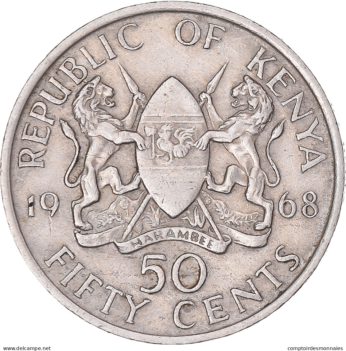 Monnaie, Kenya, 50 Cents, 1968 - Kenia