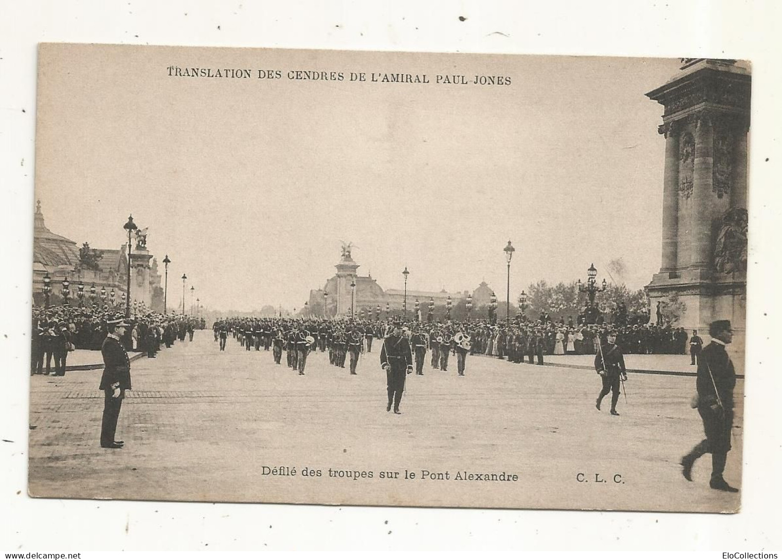 Cp, Funérailles, Translation Des Cendres De L'amiral PAUL JONES, Militaria,défilé Des Troupes Sur Le Pont ALEXANDRE - Begrafenis