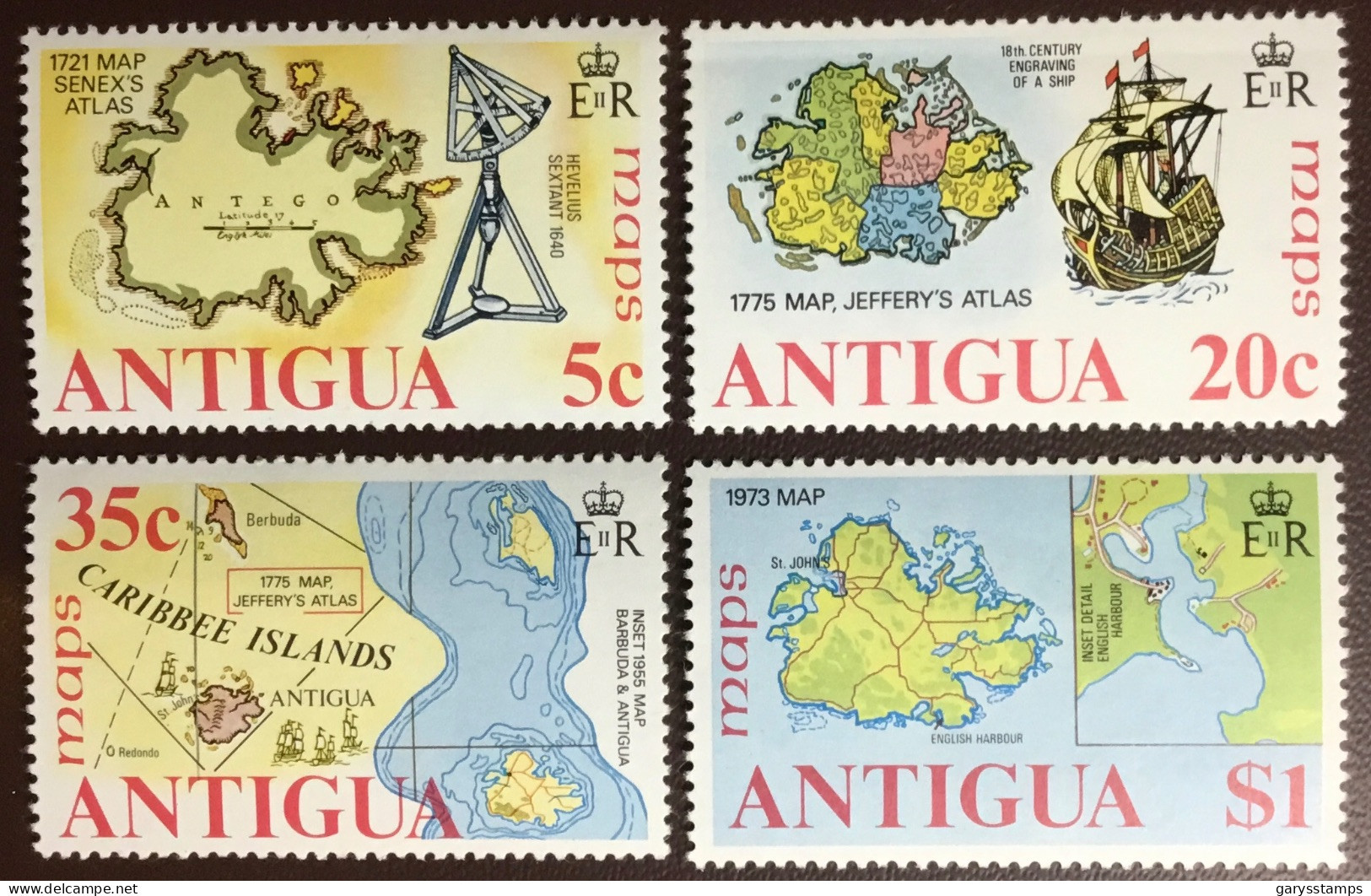 Antigua 1975 Maps MNH - 1960-1981 Autonomie Interne