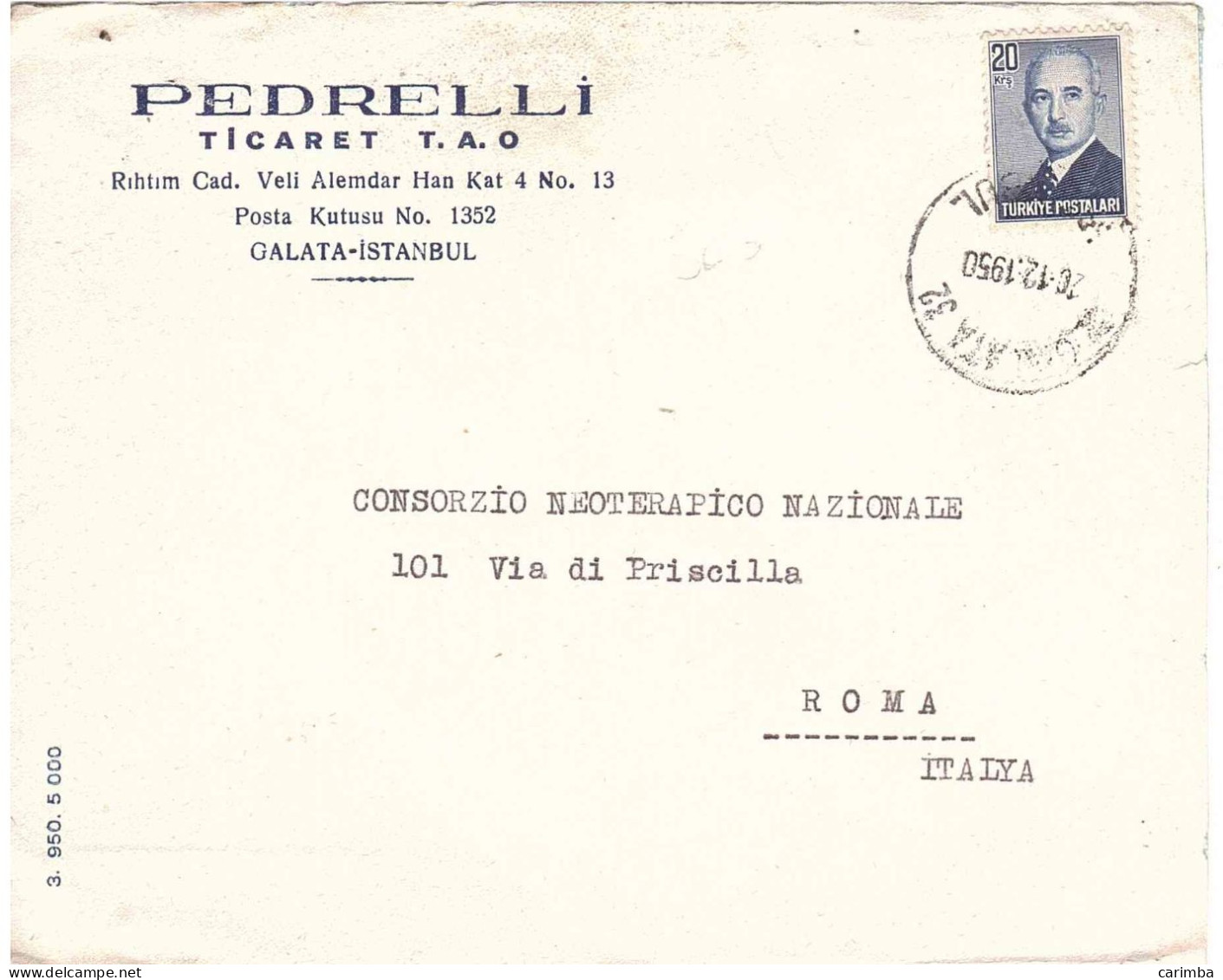 LETTERA PER ITALIA - Storia Postale