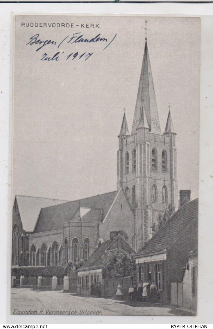 B 8020 OOSTKAMP - RUDDERVOORDE, Kerk, Juli 1917 - Oostkamp