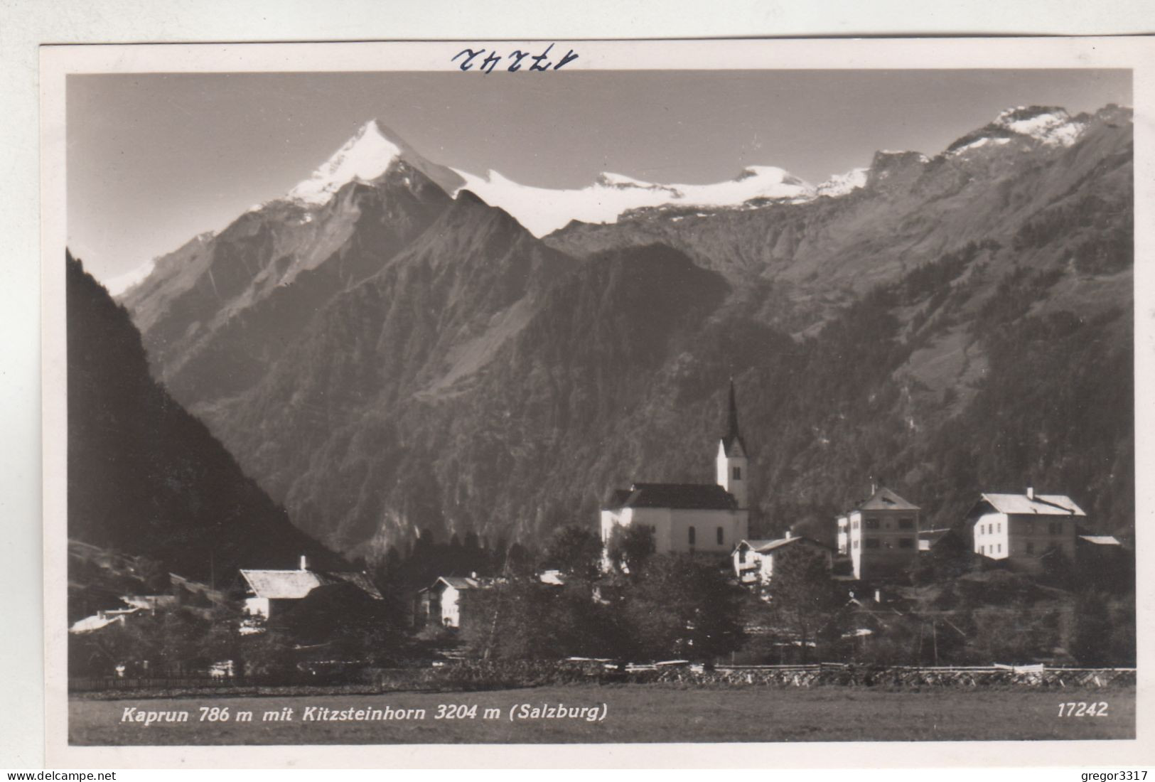 D933) KAPRUN Mit Kitzsteinhorn - Häuser U. Kirche Gegen Bergmassiv ALT !! - Kaprun