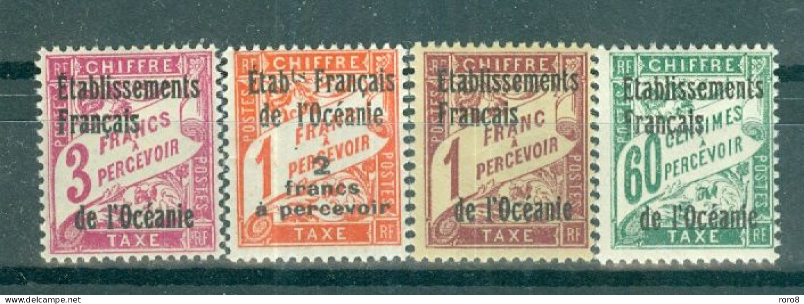 Ets FRANCAIS De L'OCEANIE - TIMBRES-TAXE N°1* à 9* MH Trace De Charnière- SCAN DU VERSO.Taxe De France De 1893 Surchargé - Sonstige - Ozeanien