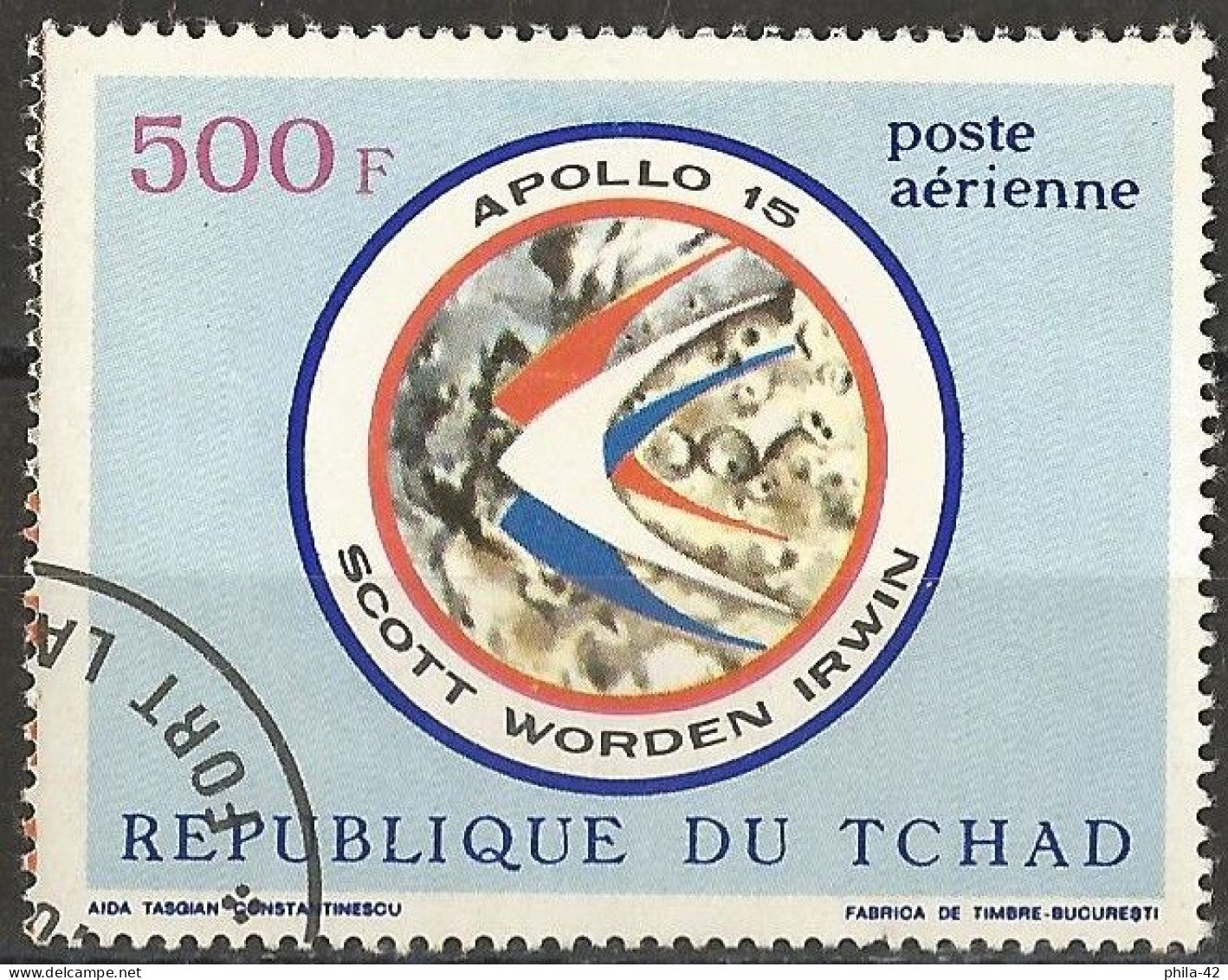 Chad 1972 - Mi 449 - YT Pa Stamp BF 8 ( Space Mission : Apollo 15 )  Airmail - Tchad (1960-...)