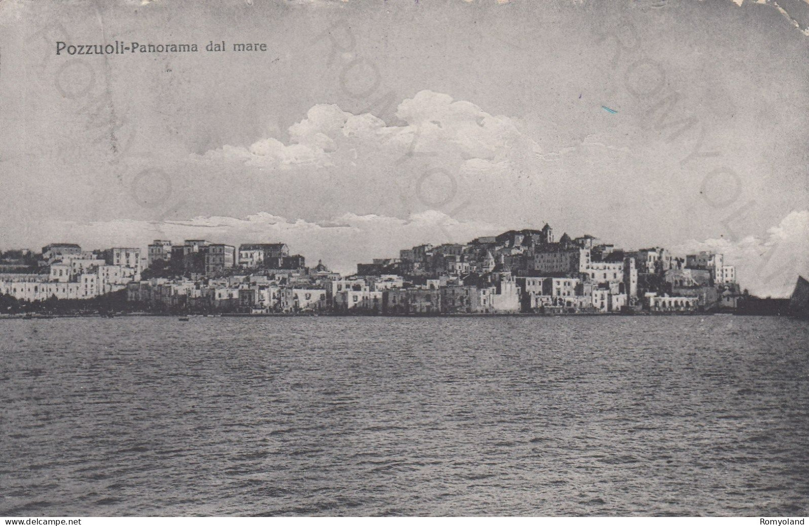 CARTOLINA  POZZUOLI,CAMPANIA-PANORAMA DAL MARE-STORIA,MEMORIA,CULTURA,RELIGIONE,IMPERO ROMANO,VIAGGIATA 1912 - Pozzuoli