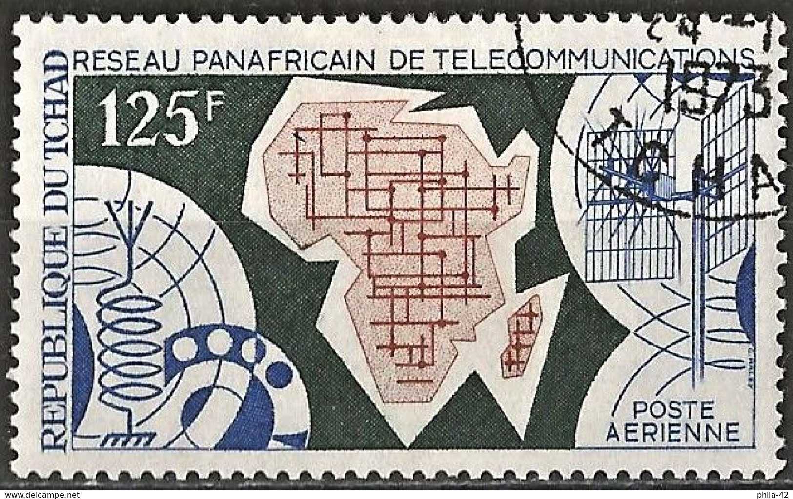 Chad 1971 - Mi 386 - YT Pa 86 ( World Telecommunication Day )  Airmail - Tchad (1960-...)