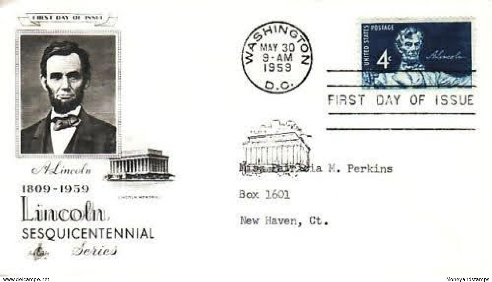 USA - FDC 1959 - Lincoln Issue - Scott A562 - 1951-1960