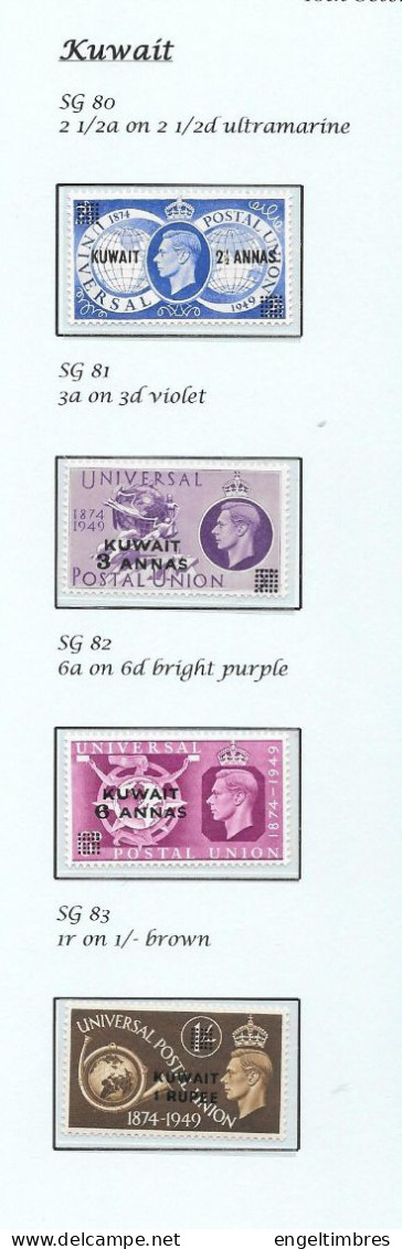 Gb 1948  U.P.U.  Overprinted KUWAIT  SG80/83 (4)     MNH - See Notes & Scans - Unused Stamps