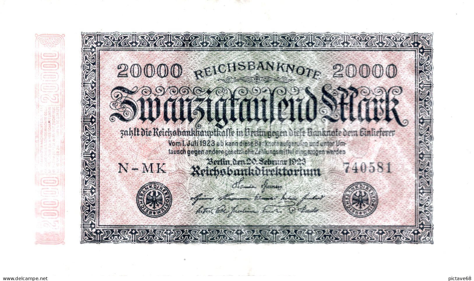 ALLEMAGNE / REICHSBANKNOTE DE 20000 MARK  BON ETAT - 20000 Mark