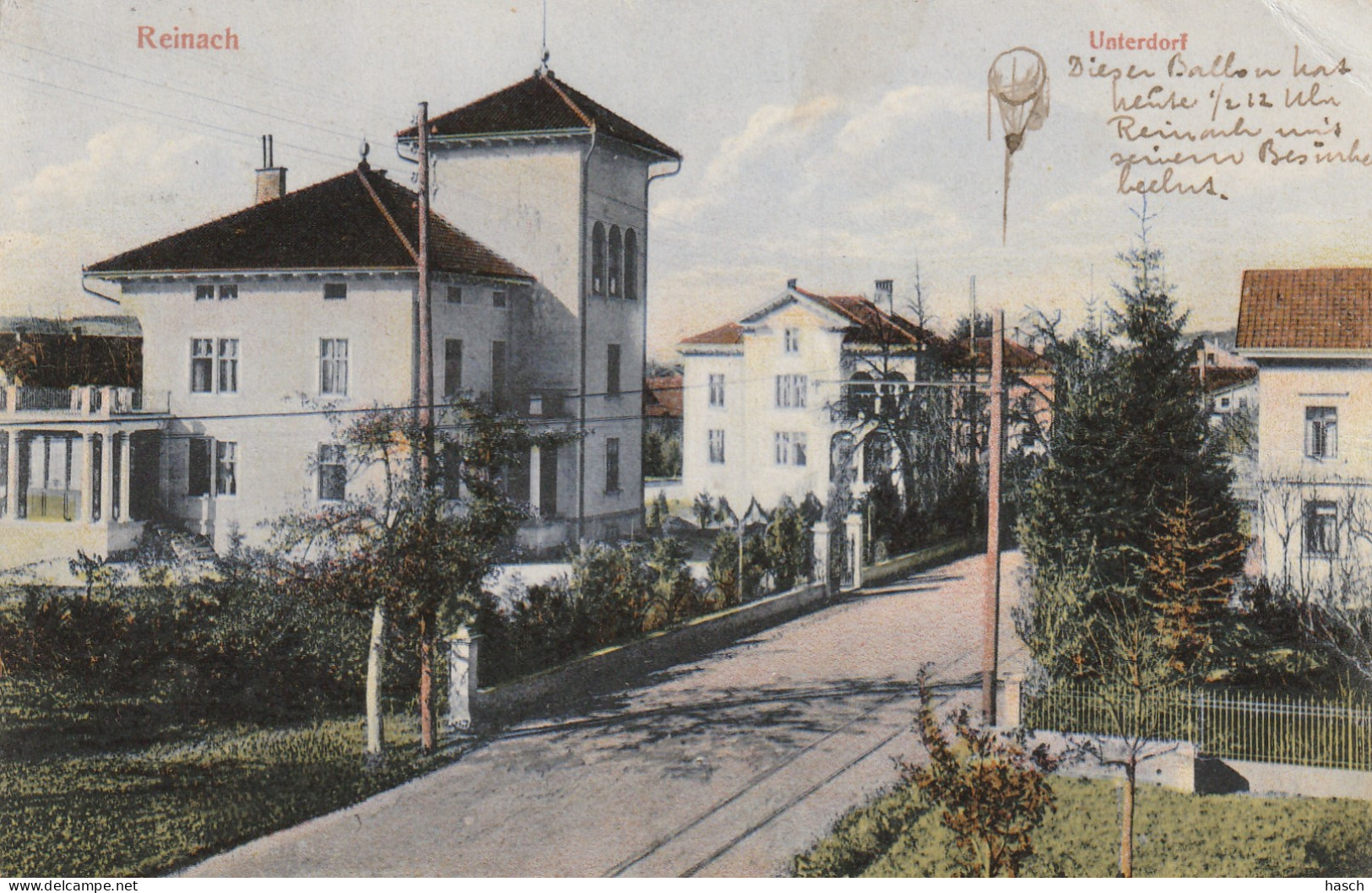 4901 36 Reinach, Unterdorf. 1907. (Siehe Vorderseite über Der Stange Zeichnen Und Zurückziehen.)  - Reinach