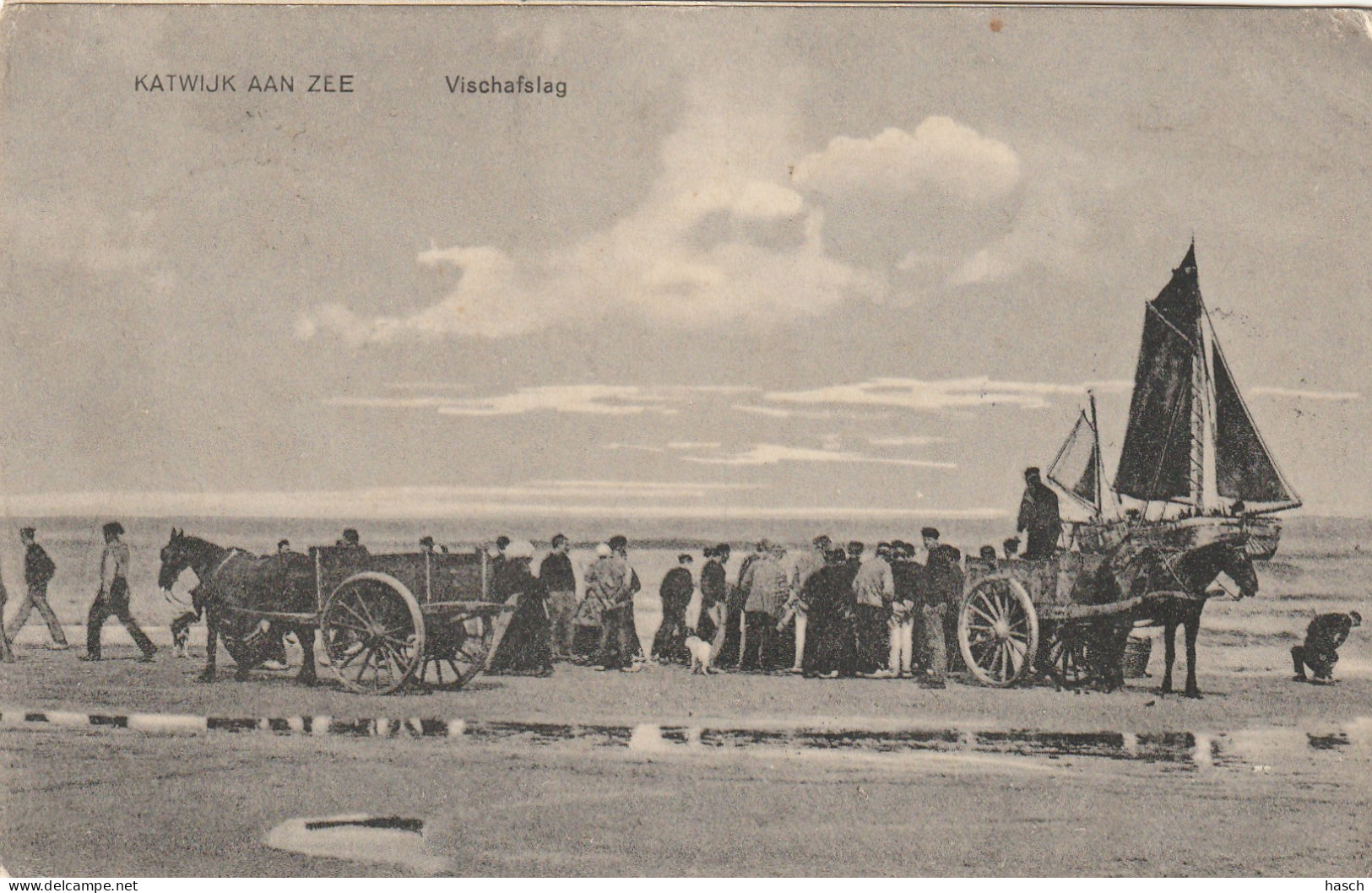 4903 2 Katwijk Aan Zee, Vischafslag. 1911. (Achterkant Is Losgelaten.)  - Katwijk (aan Zee)