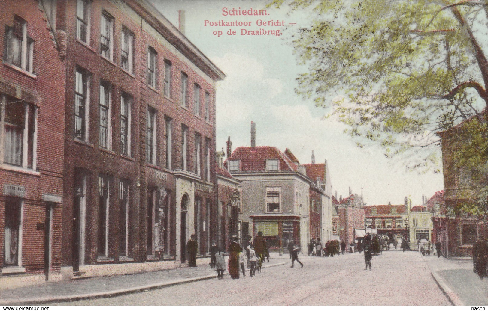 4903 48 Schiedam, Postkantoor Gericht Op De Draaibrug. 1925. - Schiedam