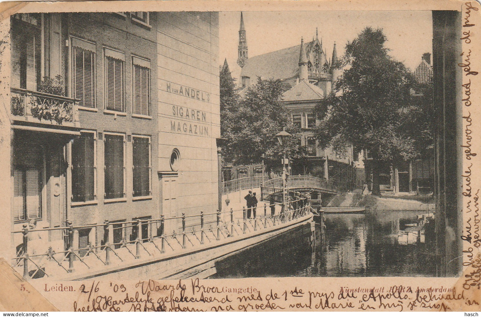 4903 70 Leiden, Gangetje. 1903. (Plakband Hoeken) - Leiden