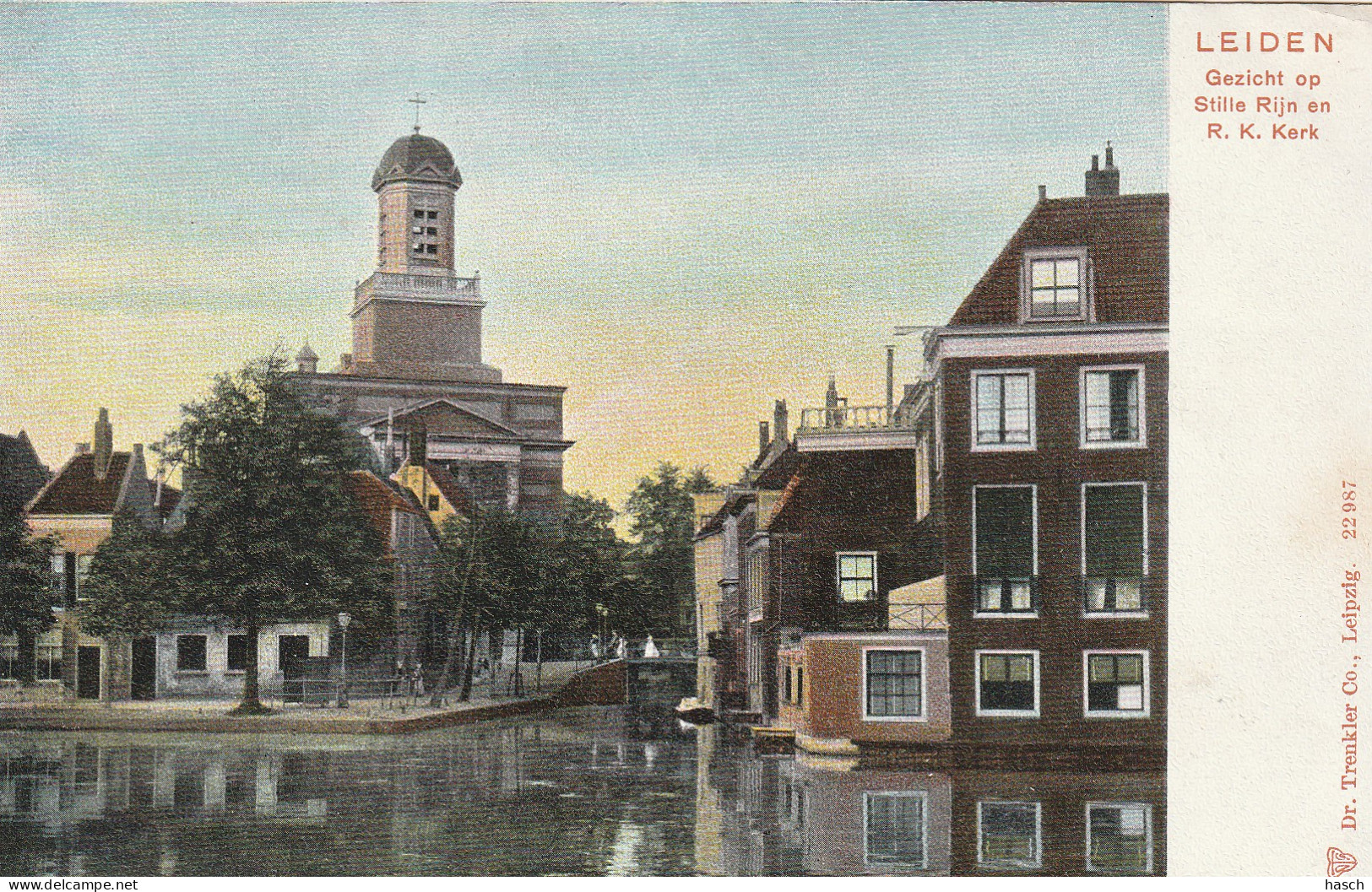 4903 74 Leiden, Gezicht Op Stille Rijn En R. K. Kerk. Rond 1900.) - Leiden