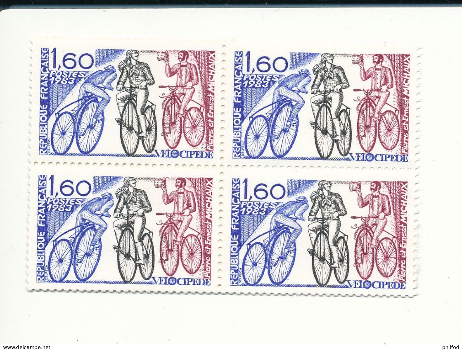 1983 - LE VELOCIPEDE. Ancêtre De La Bicyclette.    - Bloc  De  N° 2290 X 4 - Ungebraucht